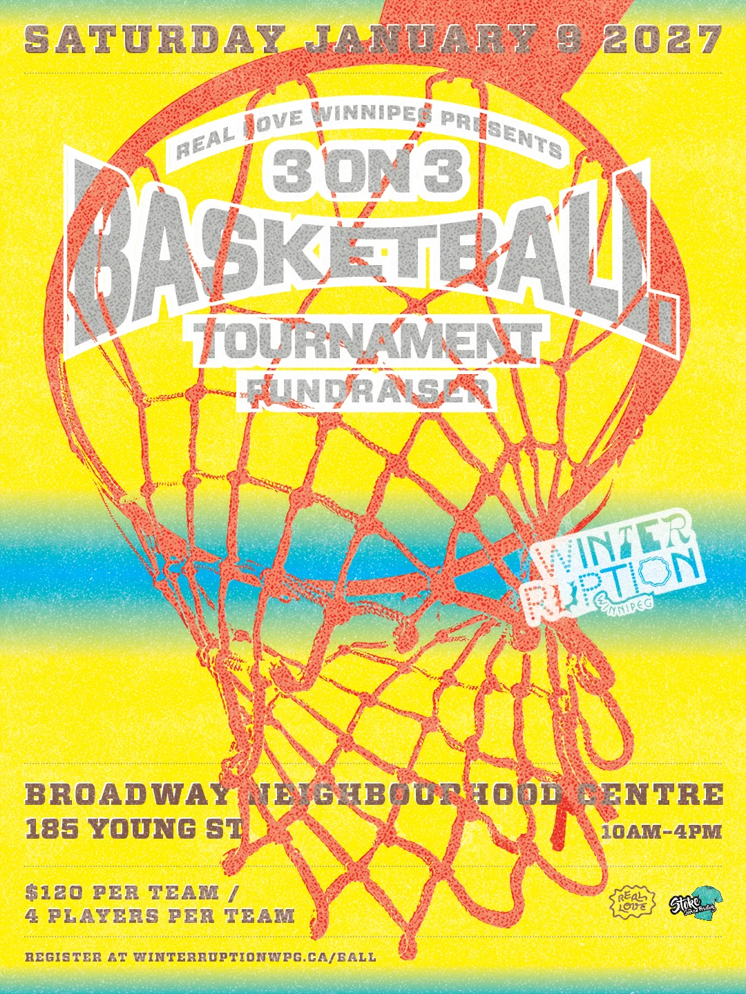 3 on 3 Basketball Tournament Fundraiser poster